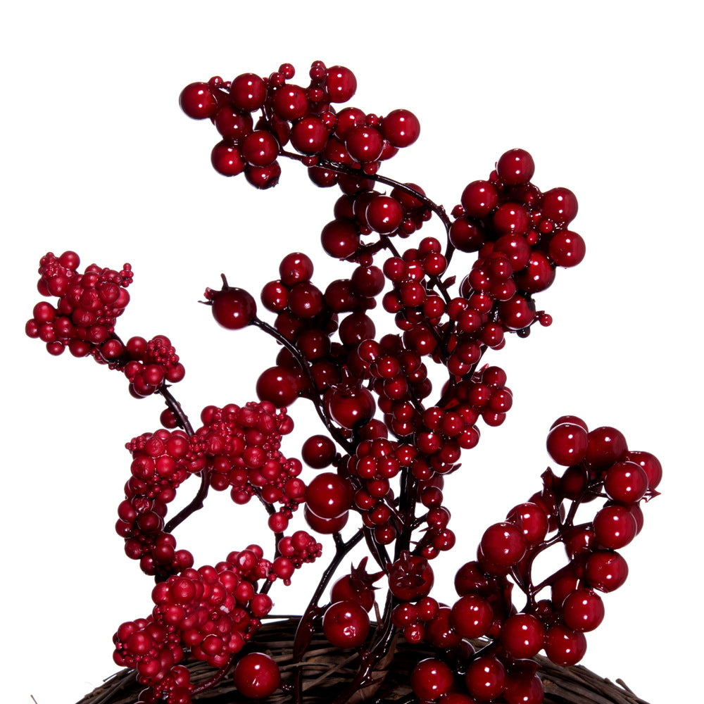 Vickerman 24" Artificial Red Outdoor Weather Resistant Berry Christmas Wreath Unlit