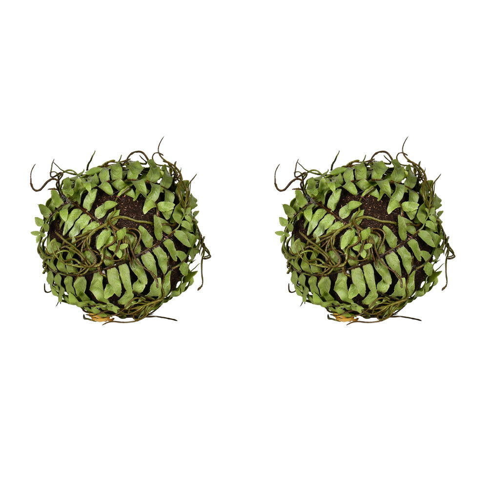 Vickerman 5"  Artificial Green Boston Fern Ball Pack of 2