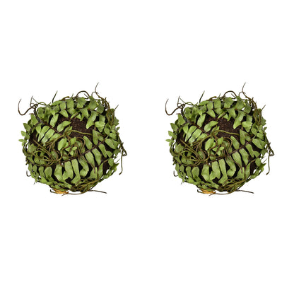 Vickerman 5"  Artificial Green Boston Fern Ball Pack of 2