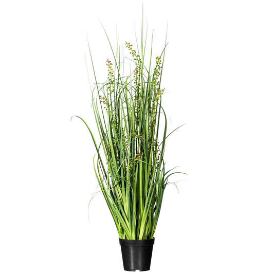 Vickerman 36" PVC Artificial Potted Green Sheep's Grass and Plastic Grass.