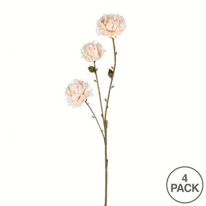 Vickerman 24" Artificial Ivory Mum Spray. Includes 4 sprays per pack.