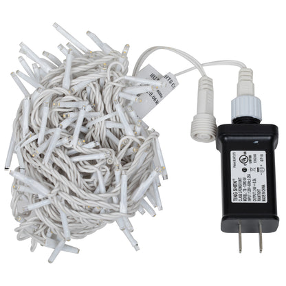 Vickerman 144 Warm White LED Cluster Light Set 24' Christmas Light Set White Wire