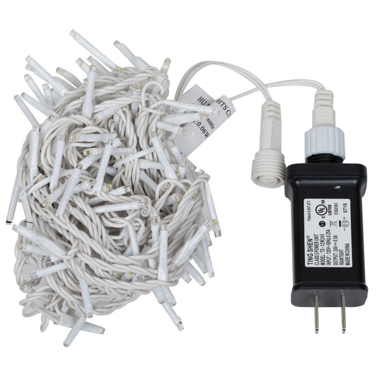 Vickerman 144 Warm White LED Cluster Light Set 24' Christmas Light Set White Wire