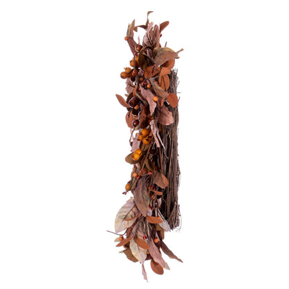 Vickerman 22" Green Brown Artificial Leaf Wreath.