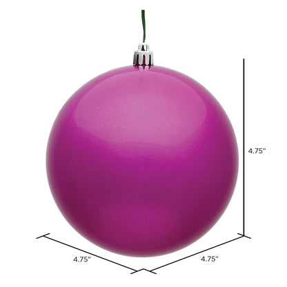 Vickerman 4.75" Fuchsia Candy Ball Ornament 4 per Bag