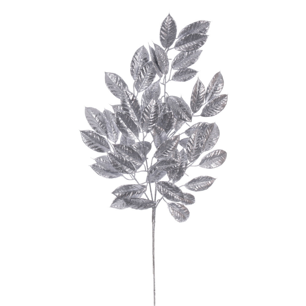 Vickerman 31" Silver Artificial Gardenia Glitter Spray 2 per bag.