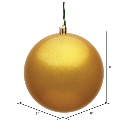 Vickerman 6" Honey Gold Candy Ball Ornament 4 per Bag