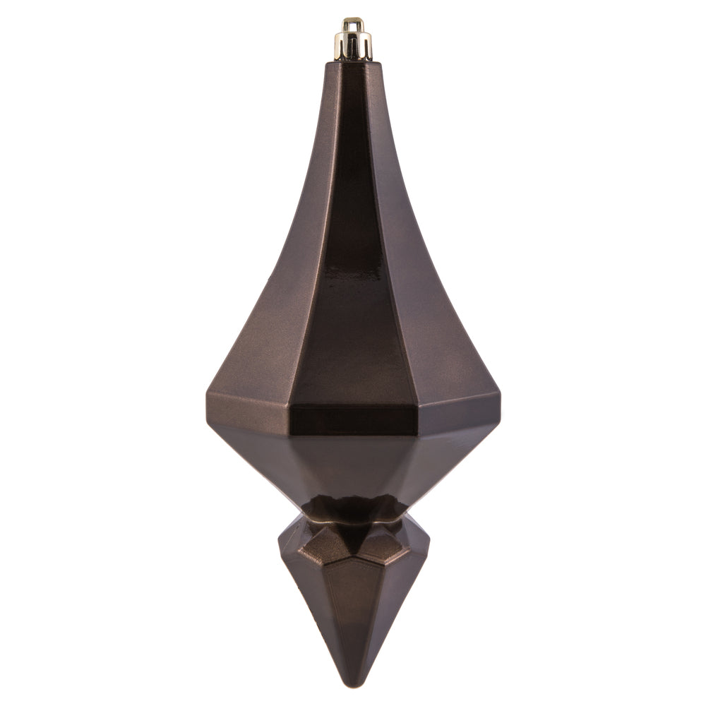 Vickerman 8" Chocolate Candy Finish Diamond Finial Ornament Pack of 2