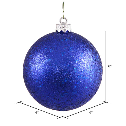 Vickerman 6" Cobalt Sequin Ball Ornament 4 per Bag