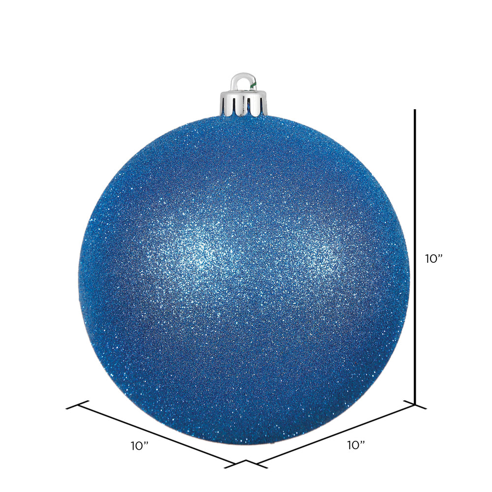 Vickerman 10" Blue Glitter Ball Ornament