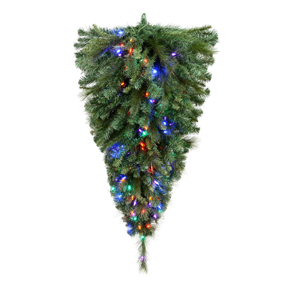 Vickerman 48" x 27" Artificial Mixed Brussels Pine Teardrop 242 PVC/Hardneedle Tips Battery Operated 50 Multi LED Mini Lights