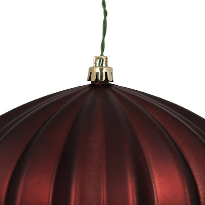 Vickerman 5.7" Burgundy Matte Onion Christmas Ornament UV treated Set of 3