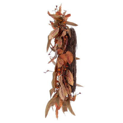 Vickerman 22" Cream Red Artificial Leaf Wreath.