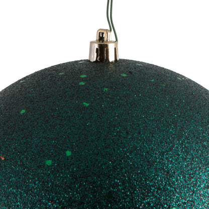 Vickerman 6" Midnight Green Sequin Ball Ornament 4 per Bag