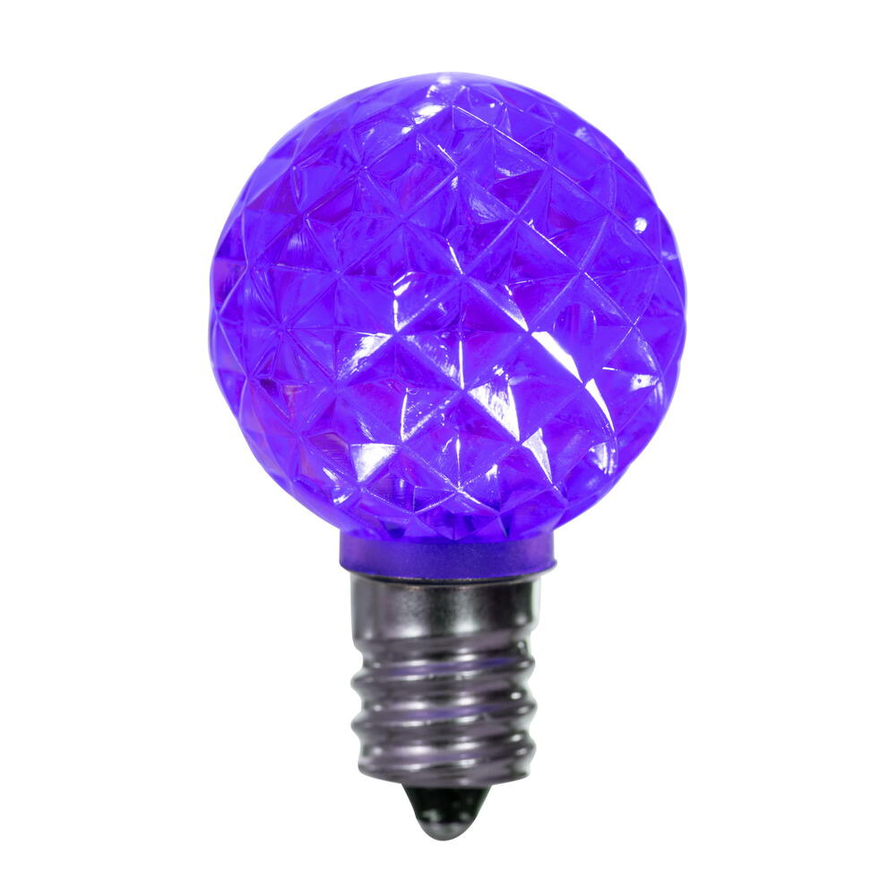 Vickerman G30 LED Purple Bulb E12 Nickel Base 120V .6 Watts package of 25