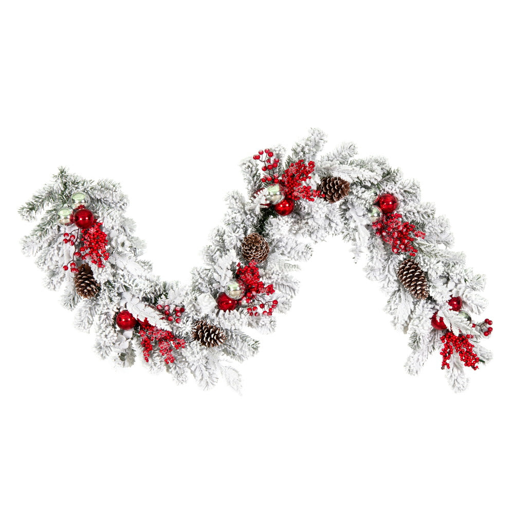 Vickerman 6' x 16" Flocked Artificial Christmas Garland Unlit
