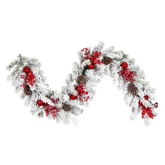 Vickerman 6' x 16" Flocked Artificial Christmas Garland Unlit