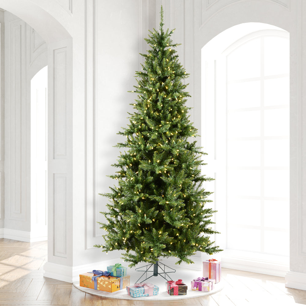 Vickerman 9.5' Camdon Fir Slim Artificial Christmas Tree Warm White Dura-lit LED Lights