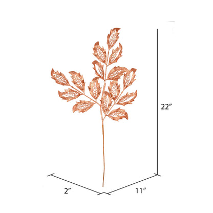 Vickerman 22" Copper Matte Mistletoe Leaf Artificial Christmas Spray. Includes 12 sprays per pack.
