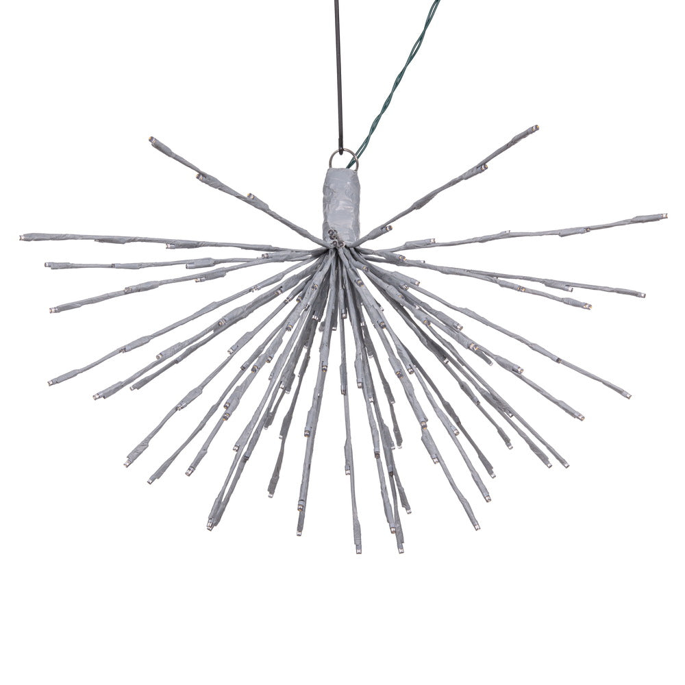 Vickerman 160Lt x 24" Silver Starburst Warm White 5mm LED Wide Angle Lights with 6' Lead Wire and 24Volt cUL Power Adapter Plug Indoor/Outdoor Use
