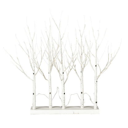 Vickerman 30" White Birch Twig Tree Grove Warm White 3mm Wide Angle LED lights 5 Piece Set.