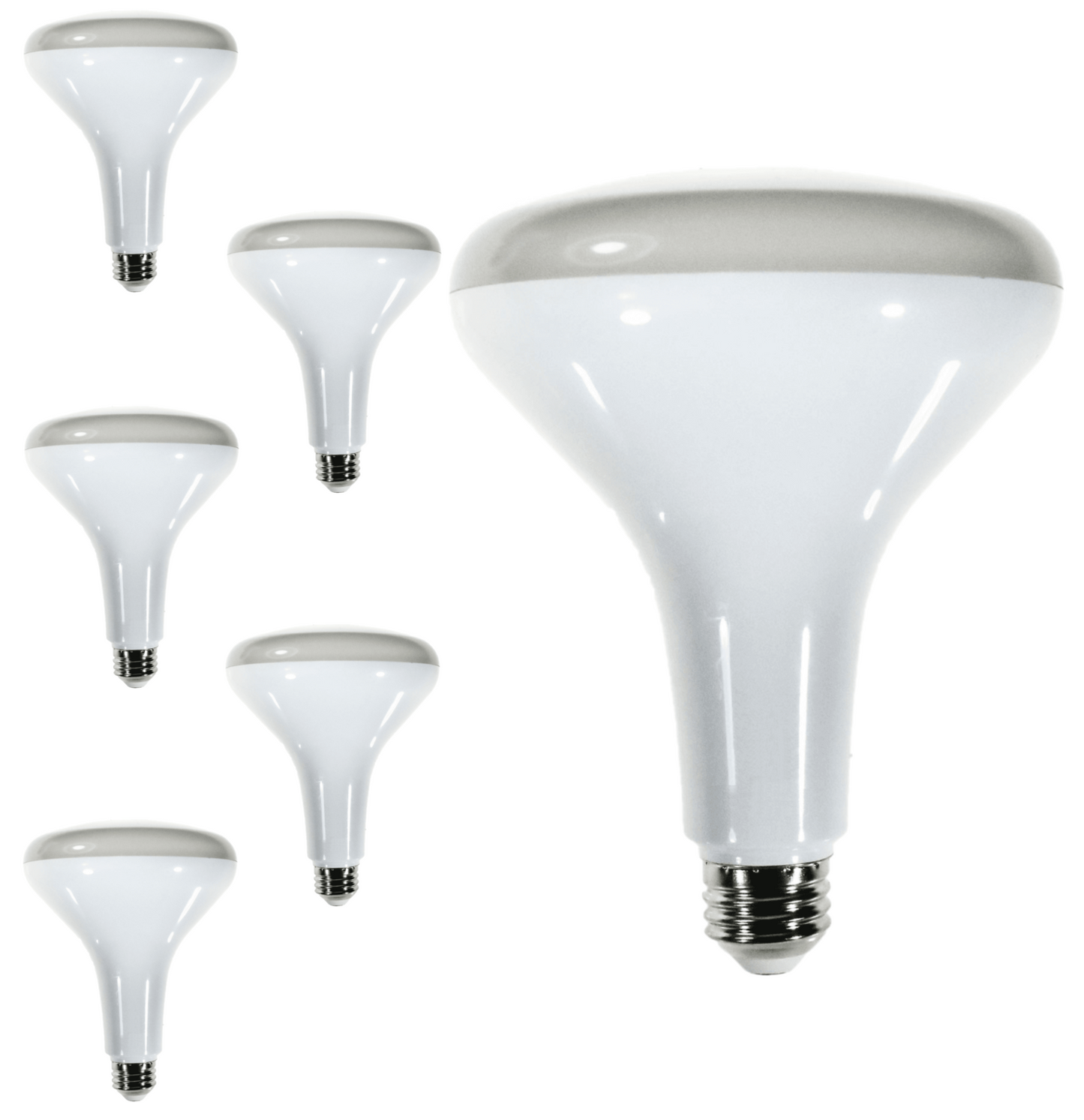 Damar BR40 LED Flood Light Bulb 9W 650 Lumen E26 Medium Base 3000K Soft White for Interior Home Decor Kitchen Recessed Can Light Bulbs 120V 120° Beam Angle White Finish Pack of 6