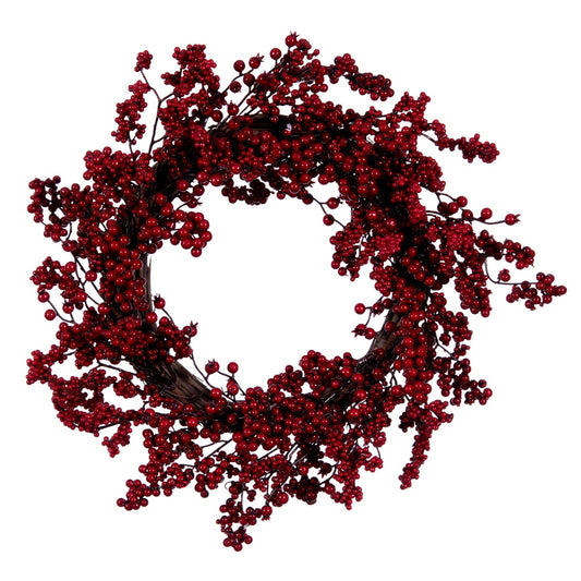 Vickerman 24" Artificial Red Outdoor Weather Resistant Berry Christmas Wreath Unlit