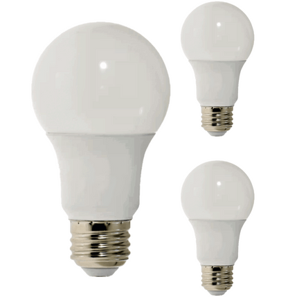 Damar A19 LED Light Bulb 9W 750 Lumen E26 Medium Base 5000K Bright White for Bedroom Living Room Lamp Home Light Bulb 120V CRI80 200° Beam Angle IP20 Damp Rated UL Listed White Finish Pack of 3