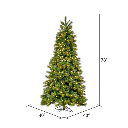 Vickerman 6.5' x 40" Brighton Pine Artificial Christmas Tree with Warm White Dura-lit LED Lights