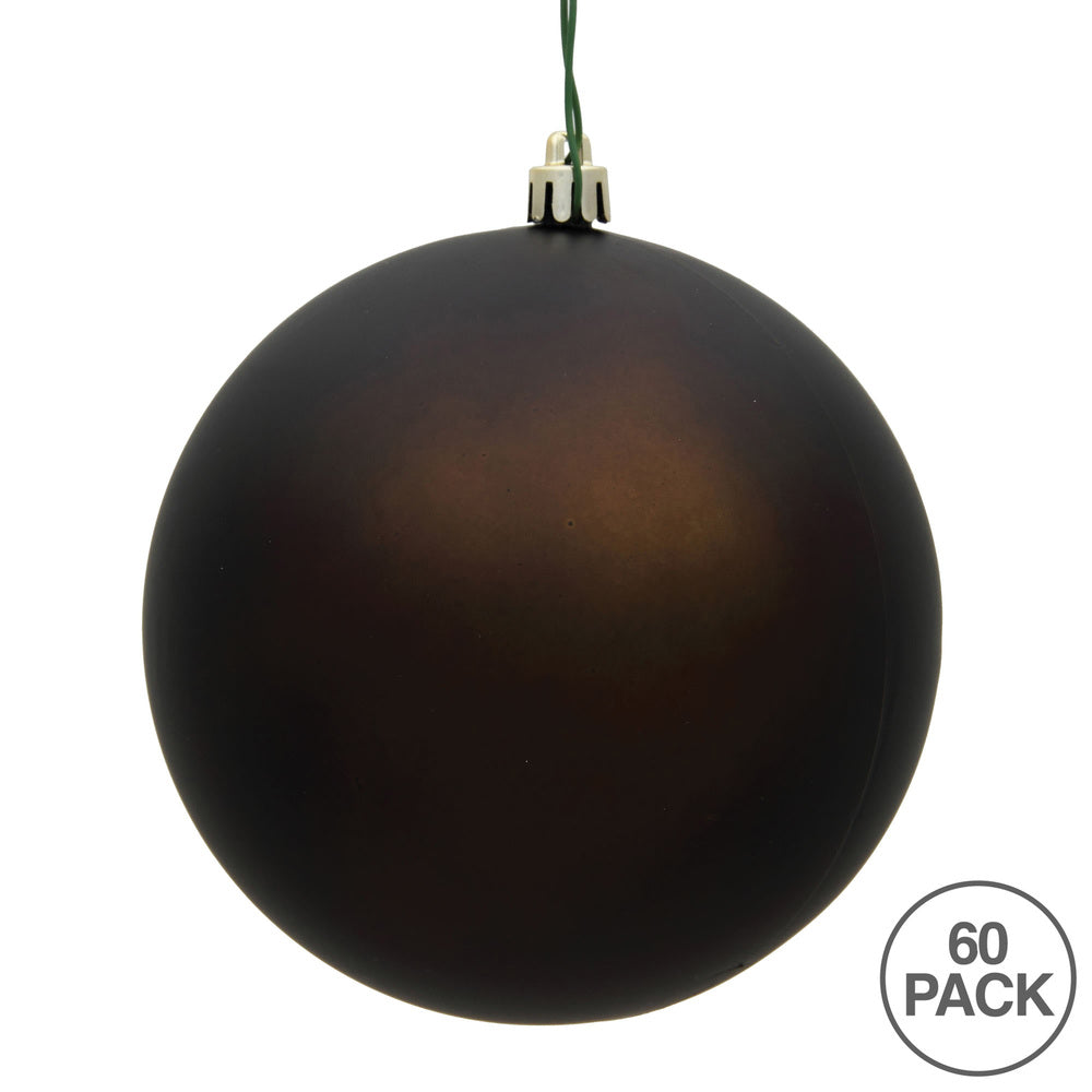 Vickerman 2.4" Chocolate Matte Ball Ornament 60 per Box