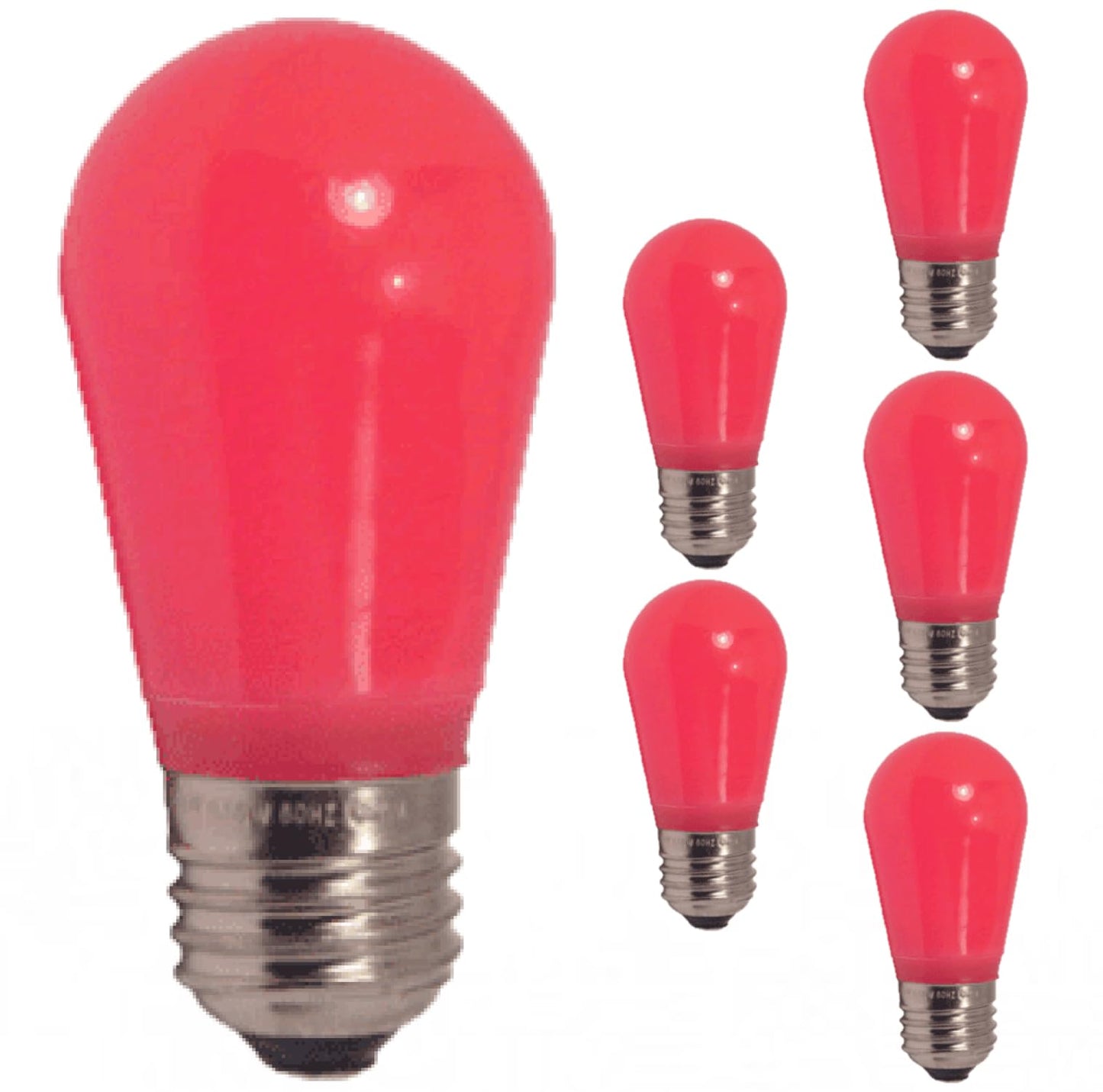 Damar- S14 Colored LED String Light Bulb Twinkle Pink Finish 0.55W-1.5W E26 Medium Base 100-130V Pack of 6- Shatterproof Waterproof Outdoor Indoor Replacement Bulb for Home Decorations Christmas