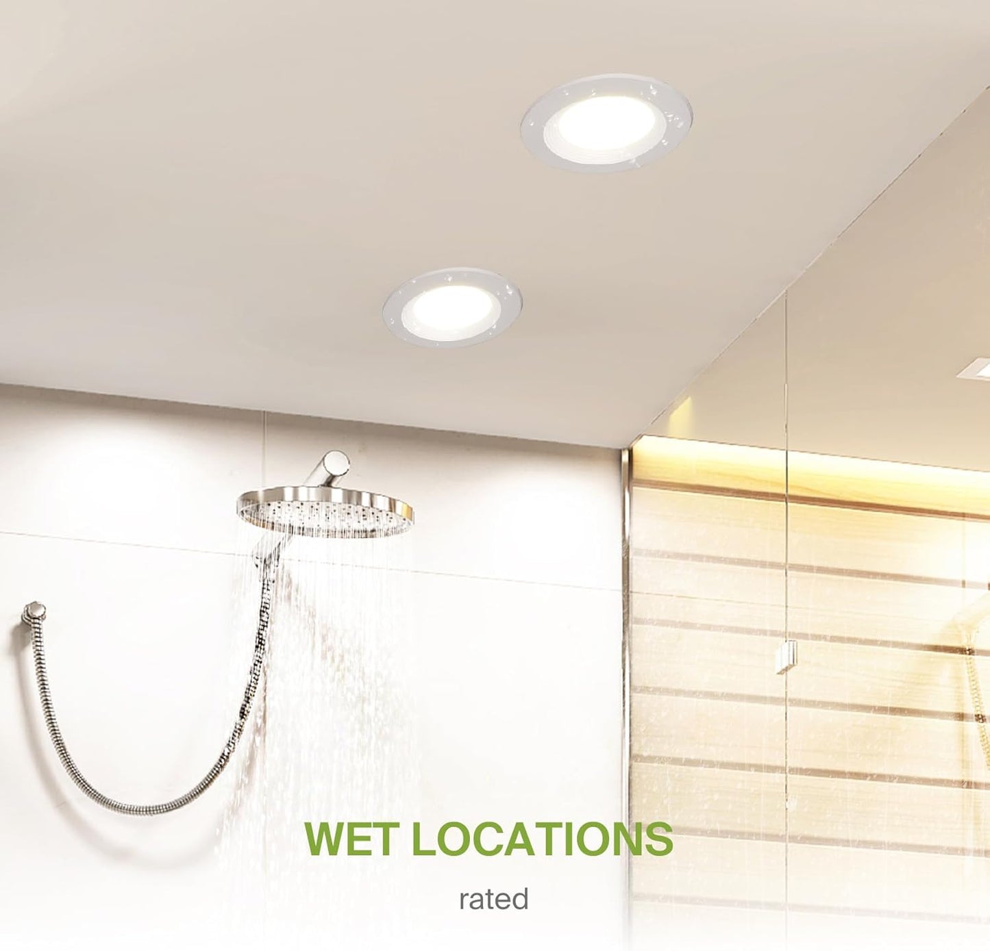 ASD Lighting LED Round Downlight Retrofit Kit 4" 8.6W 120V CCT Selectable 2700/3000/3500/4000/5000K Dimmable PC, Baffle Trim, White UL