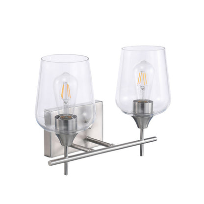 ASD Lighting 2-light Vanity Light 2xE26 60W 120V Clear Glass, Nickel ETL
