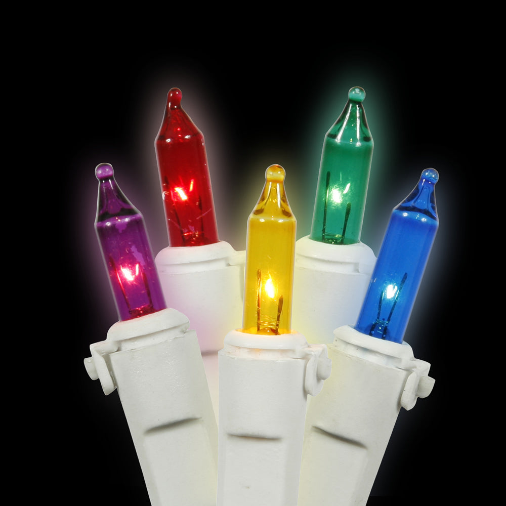 Vickerman 100 Multi-Colored Light on White Wire 46' Christmas Light Strand