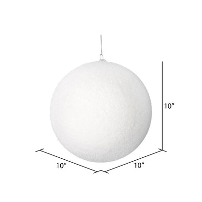 Vickerman 10" White Flocked Ball Ornament