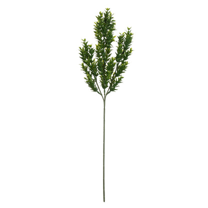 Vickerman 25.5" Artificial Green Mini Leaf Bush. UV Coated Set of 4