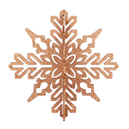 Vickerman 14" Rose Gold 3D Glitter Snowflake Christmas Ornament