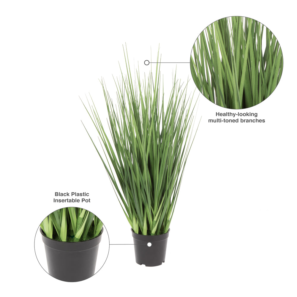 Vickerman 24" Artificial Potted Extra Full Green Grass.