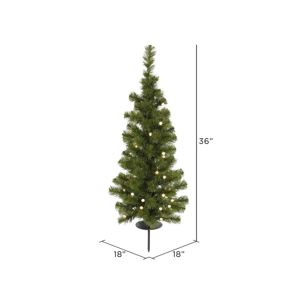 Vickerman 3' Solar Artificial Christmas Tree Warm White LED Solar powered Lights