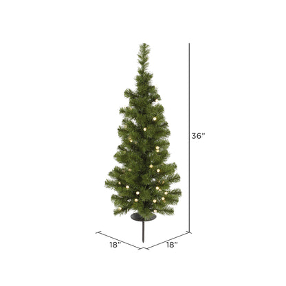 Vickerman 3' Solar Artificial Christmas Tree Warm White LED Solar powered Lights