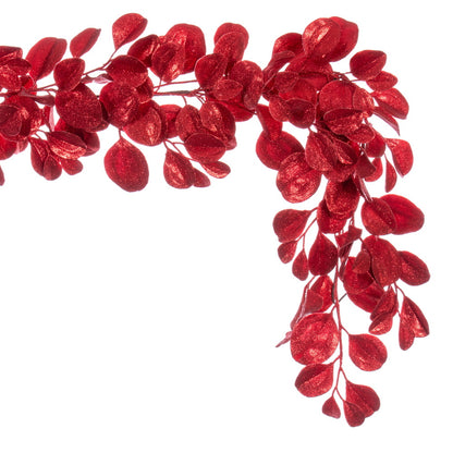 Vickerman 6' Red Artificial Dogwood Glitter Garland.