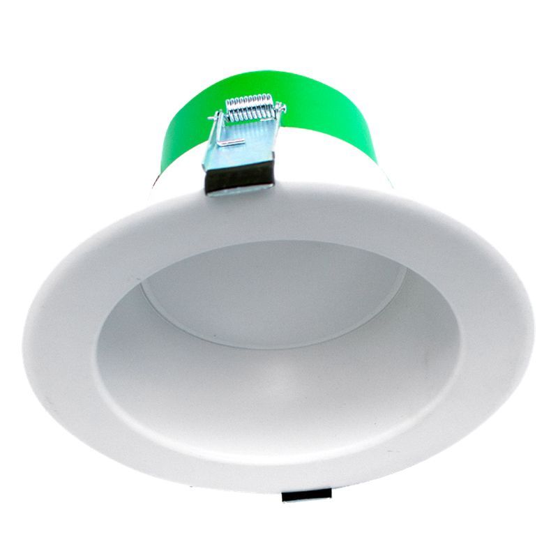 Westgate Builder Series Snap-In Comm. Recessed Light 4In 5-12W 3Cct Wht, Commercial Indoor Lighting, 5W/7W/12W, 100 Lumens/W, 30K/40K/50K, White+Green Finish, 0~10V Dimming