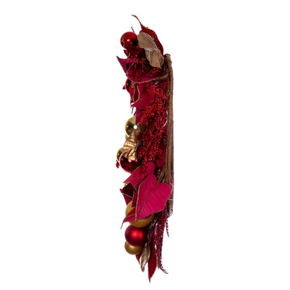 Vickerman 22" Artificial Red Poinsettia Deco Wreath