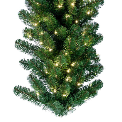 Vickerman 25' Grand Teton Artificial Christmas Garland Warm White Single Mold Wide Angle LED Lights