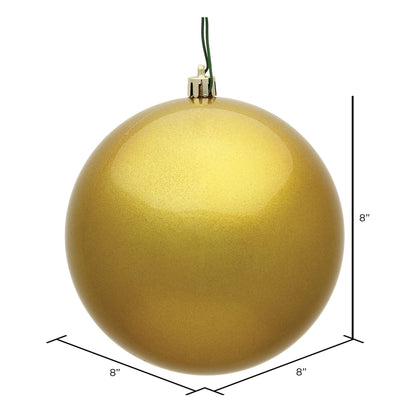 Vickerman 8" Gold Candy Ball Ornament