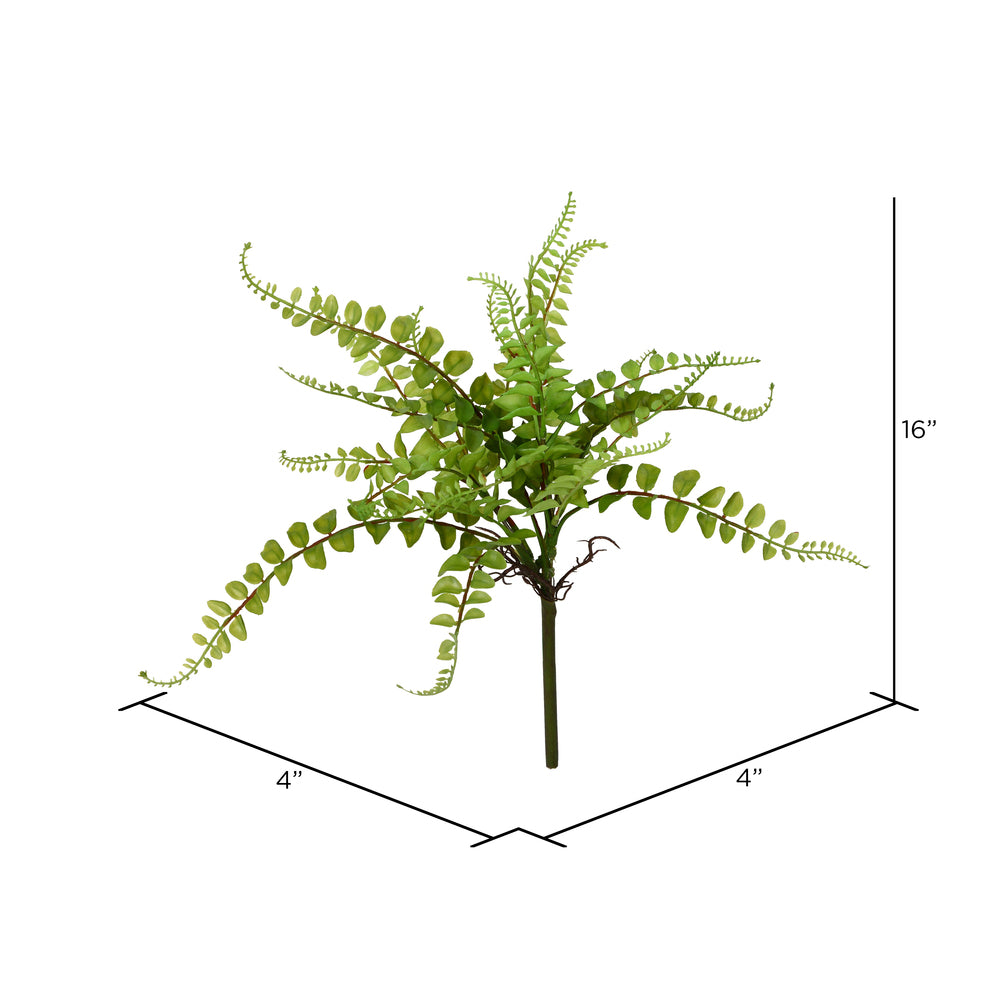 Vickerman 16" Artificial Green Fern Spray. Includes 3 sprays per pack.