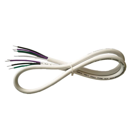 Westgate  6Ft Cord, SJTW 18 AWG 6-Conductor, Commercial Indoor Lighting, White Finish