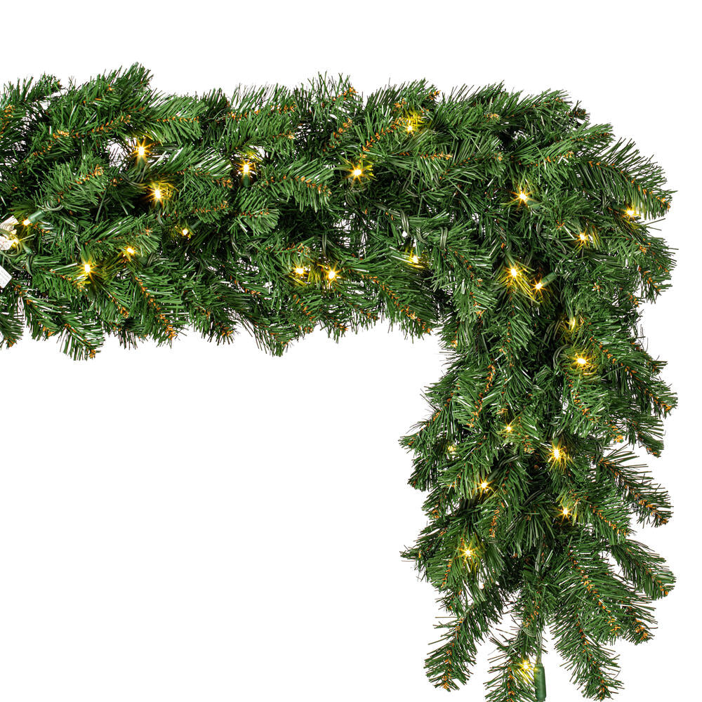 Vickerman 9' Grand Teton Artificial Christmas Garland Warm White Wide Angle LED Lights