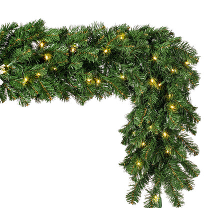 Vickerman 9' Grand Teton Artificial Christmas Garland Warm White Wide Angle LED Lights