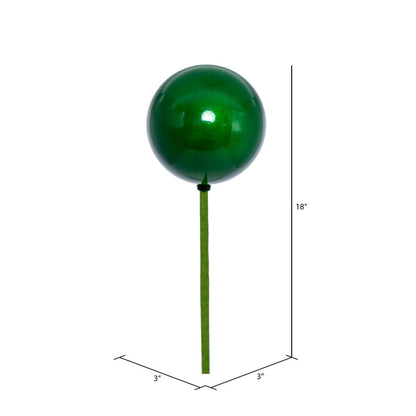 Vickerman 3" x 18" Green Pearl Ball Ornament Stick 12 per bag.